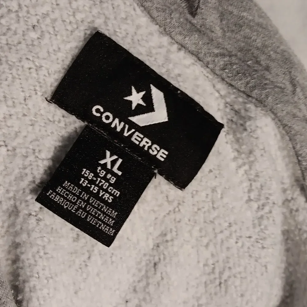Converse Cropped Girls Gray Hoodie
